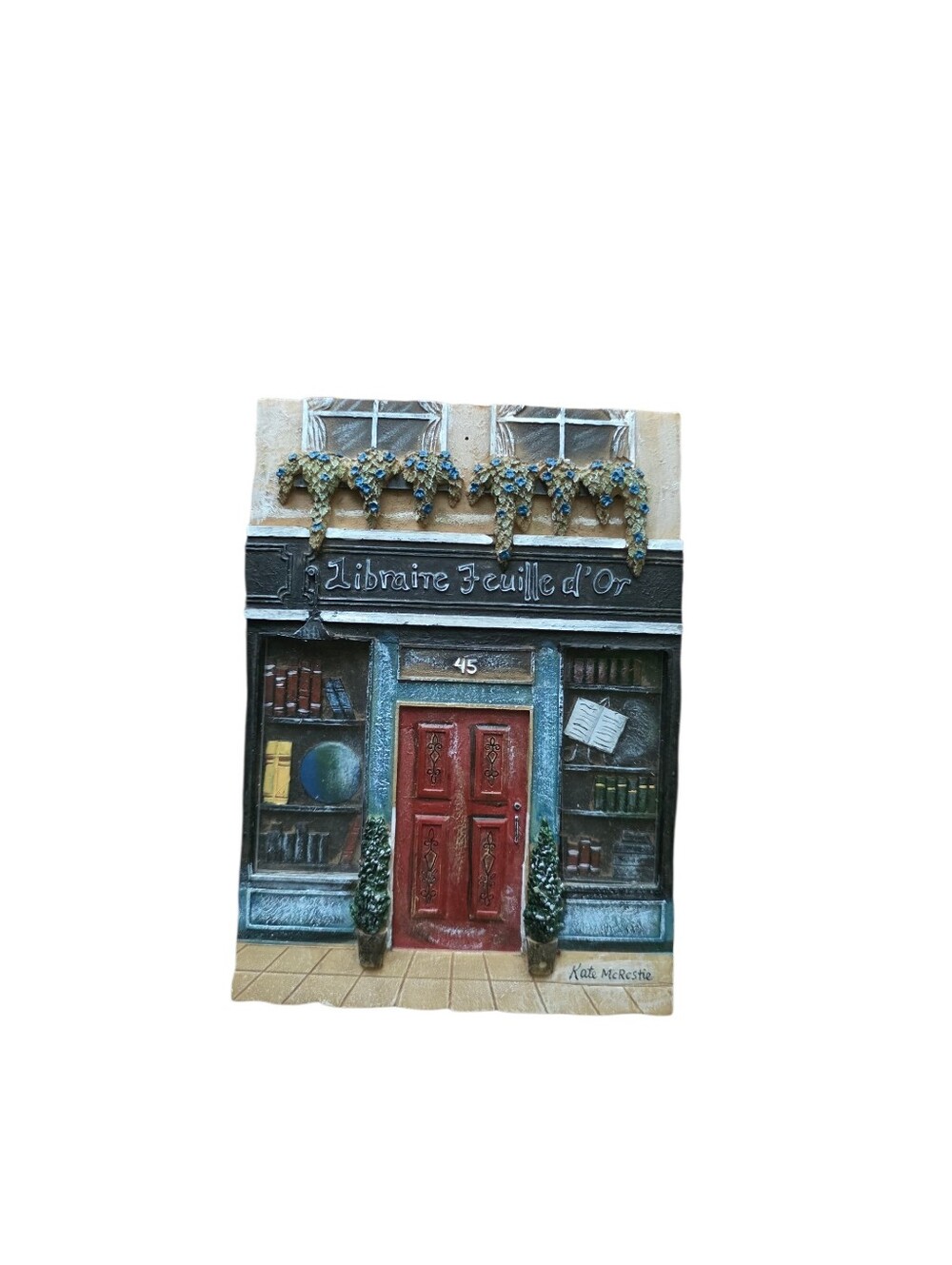 Kate McRostie 3D Resin Wall Plaque Library France Travel Memories Home Decor